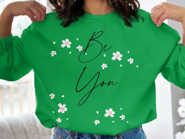 Cute Floral Sweatshirt, Trendy Cherry Blossom Design, Comfortable Women's Sweatshirt, Fashionable Spring Clothing, Cozy Flower Pullover - Image 5