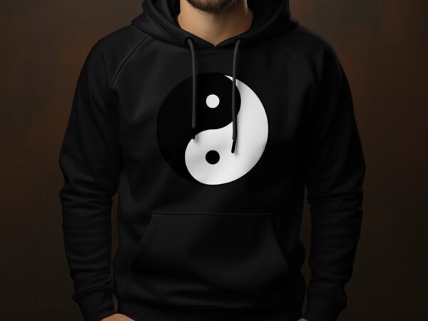Yin Yang Hoodie, Unisex Zen Symbol Hoodie, Casual Streetwear, Spiritual Hoodie, Comfortable Graphic Hoodie, Black and White Design - Image 4