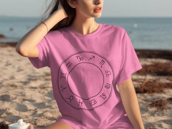 Zodiac Sign Circle Design T-Shirt Hoodie Crop Top Sweatshirt Tank Top, Astrology Symbol Shirt, Horoscope Graphic Tee, Star Sign Apparel
