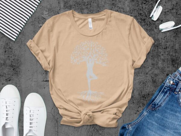 Yoga Tree Pose Woman Tshirt, Women Tshirt, Long Sleeve Shirt, Crop Top, Tank Top, Hoodie, Unique Yoga Lover Gift - Image 4